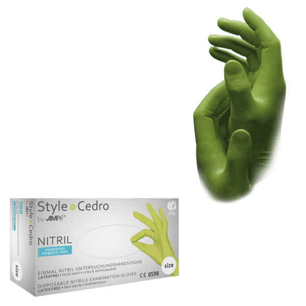 Guante nitrilo Style Cedro – 100 ud | PF AQL 1,5 | EPI cat. III PS clase I