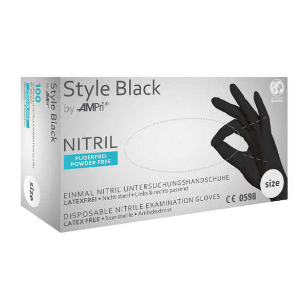 Guante nitrilo Style Black –  100 ud – AQL 1,5 | EPI cat. III PS clase I 4