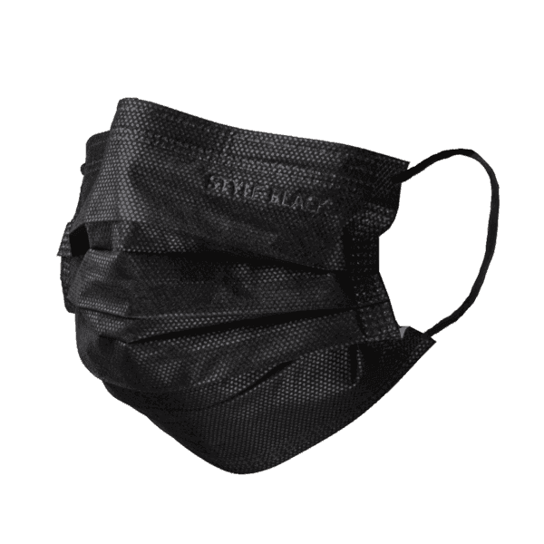 Mascarilla 4 capas IIR negra sin látex – pack 50 ud