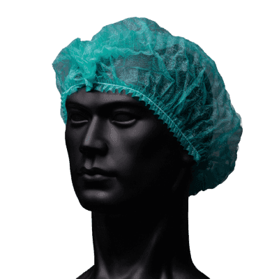 Gorros plegados no tejido PP sin látex verde – pack 100 ud