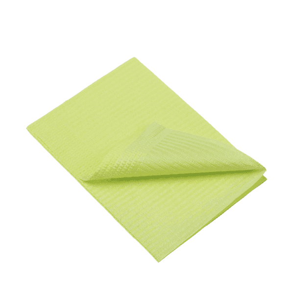 caja 500 ud (4 bolsas de 125) babero desechable 330 x 450 mm – color lima