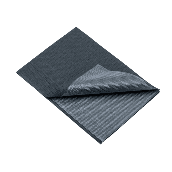 Babero de polietileno desechable negro 330×450 mm – caja 500 ud