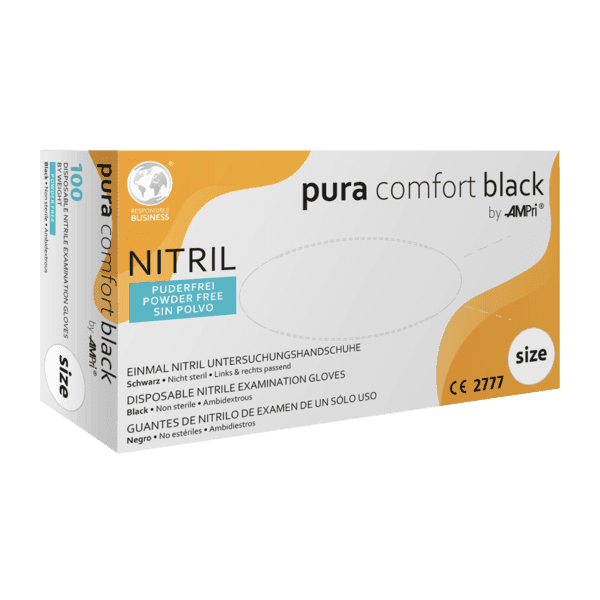 Guante de nitrilo Pura Comfort negro  100 ud – AQL 1,5 – | EPI cat. III PS clase I 4