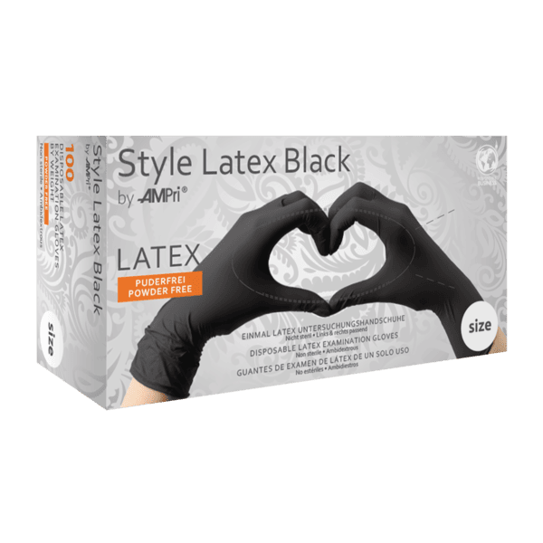 Pack Ahorro – Guantes de látex Style Latex negros sin polvo (10 cajas)