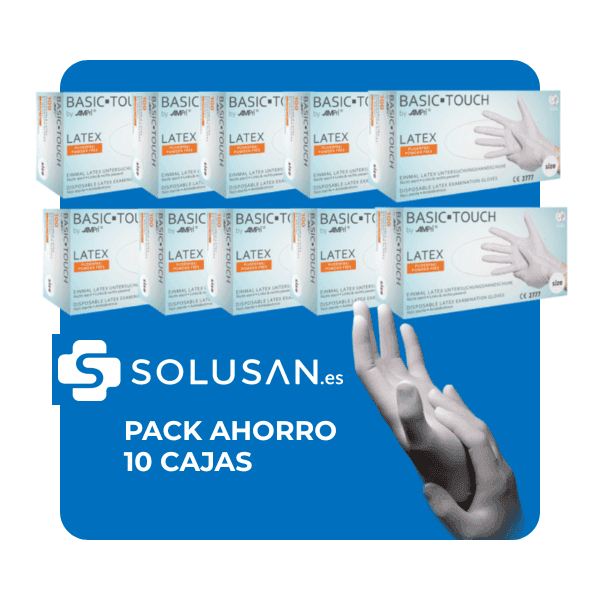 Pack Ahorro – Guantes de látex sin polvo Basic-Plus blancos (10 cajas) | EPI Cat. III