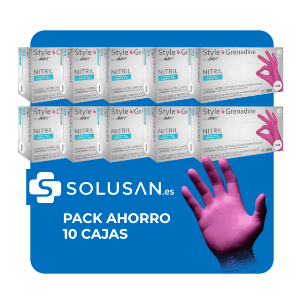 Pack Ahorro – Guantes de nitrilo Style Magenta (10 cajas) | EPI Cat. III