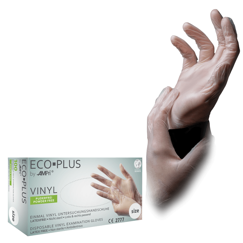 Guantes vinilo blanco Eco-Plus – caja 100 ud