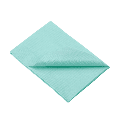 Babero/servilleta desechable PE 33x45 cm verde – bolsa 125 ud