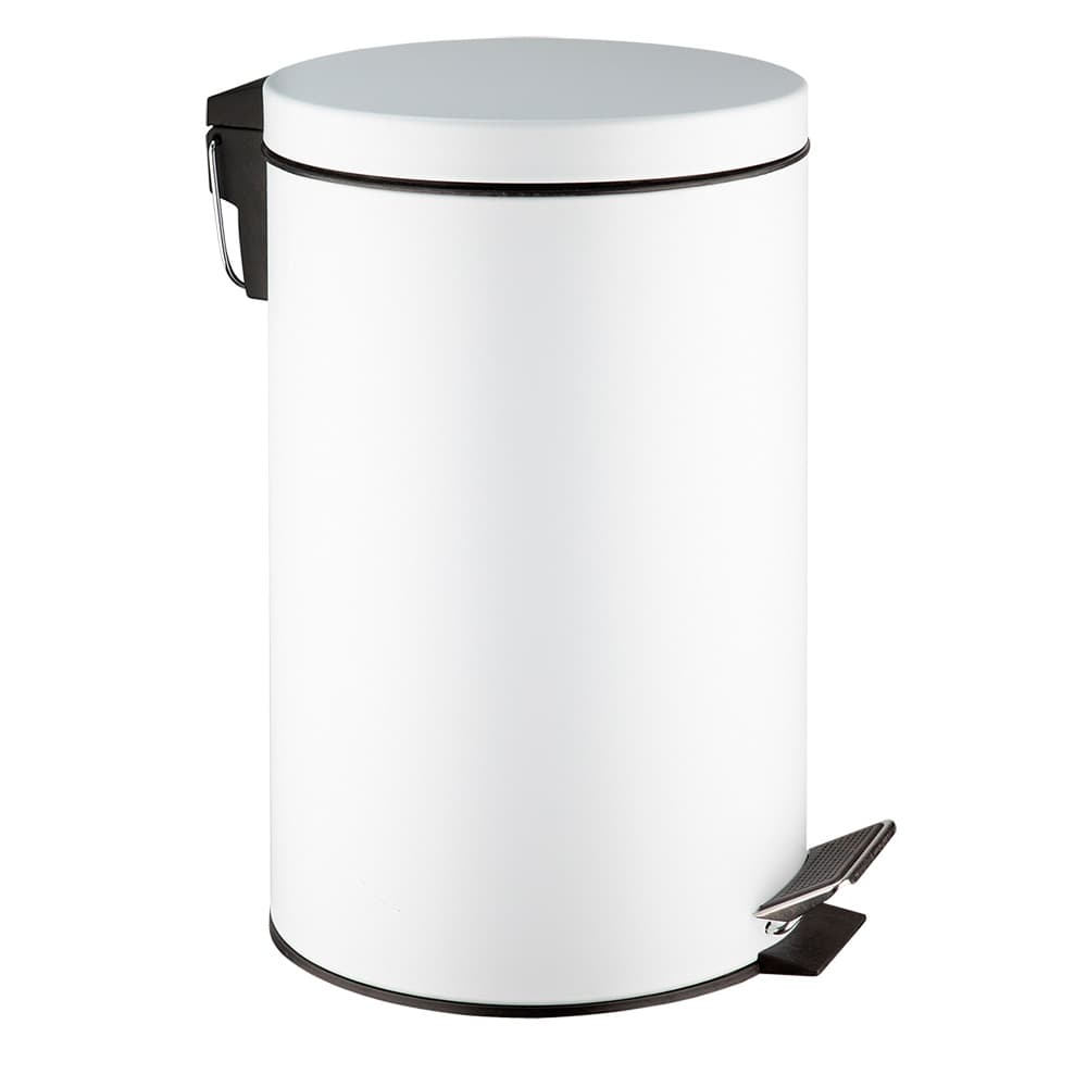 Cubo de pedal metálico lacado blanco (papelera)