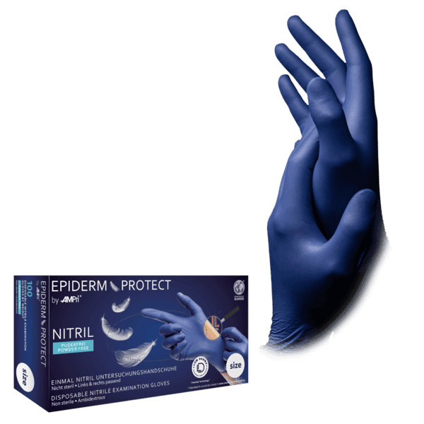 Med-Comfort guantes de nitrilo metal blue epiderm protect–100 ud | EPI cat. III PS clase I 2