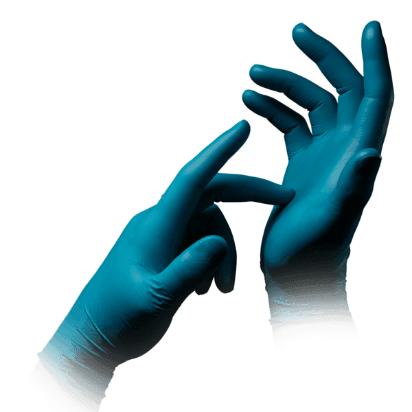 Guante nitrilo Style Clean Ocean – 100 ud – verde océano – sin polvo AQL 1,5 | EPI cat. III PS clase I 3