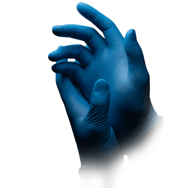 Guante de nitrilo azul sin polvo  100 ud | EPI cat. III PS clase I