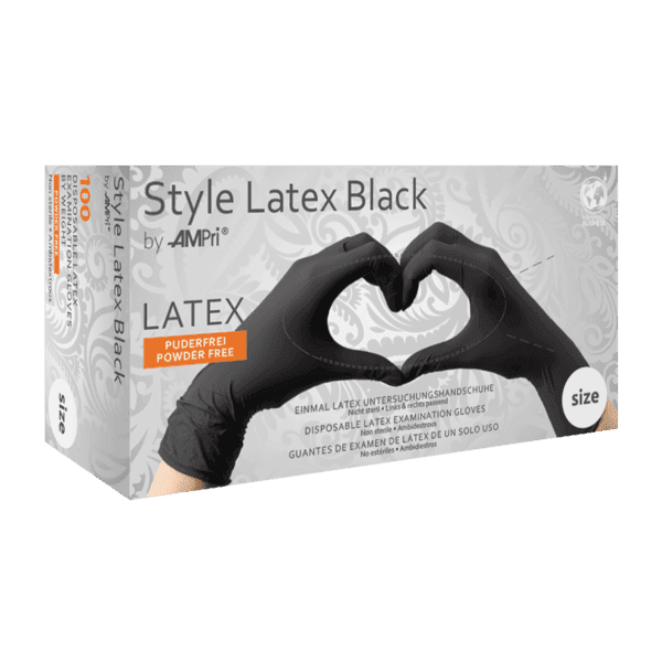 Guantes de látex Style Latex negros sin polvo –  100 ud | EPI cat. III PS clase I 4