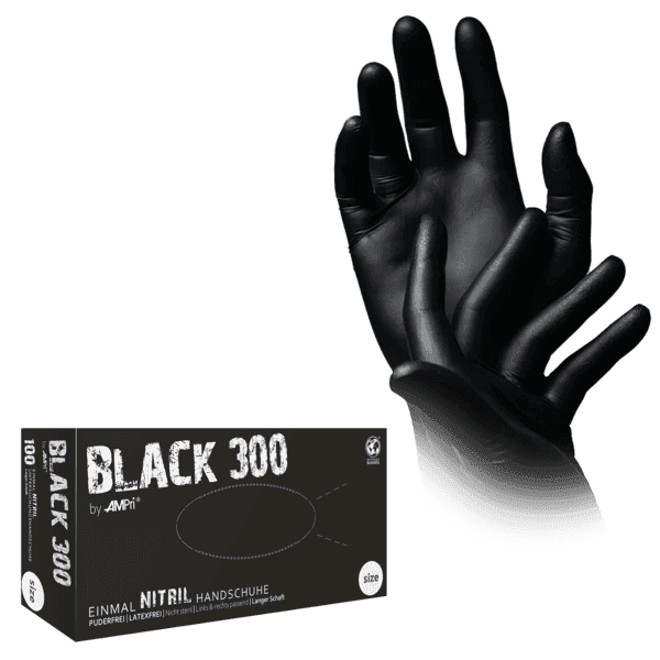 Guante nitrilo PF Black 300 – negro 300 mm –  100 ud | EPI cat. III PS clase I