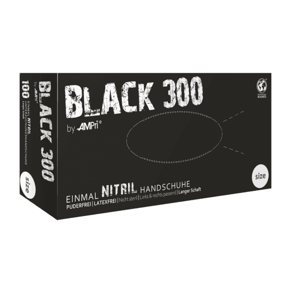 Guante nitrilo PF Black 300 – negro 300 mm –  100 ud | EPI cat. III PS clase I 4