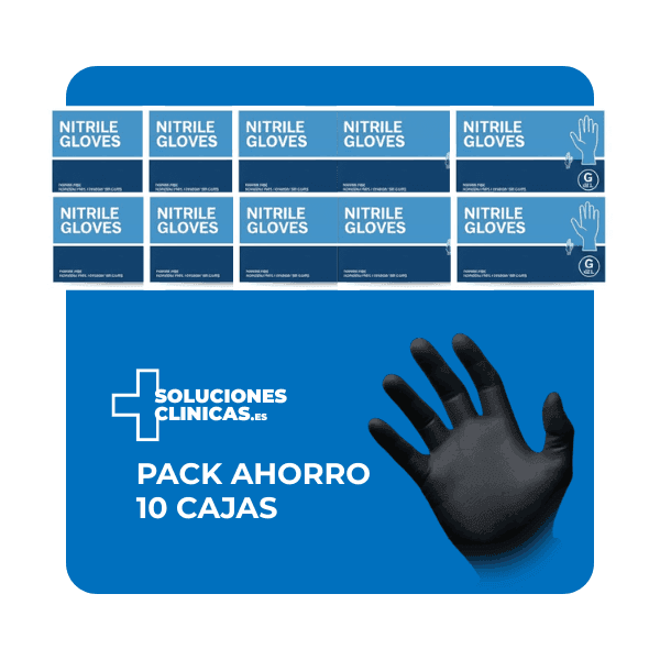 Pack Ahorro – Guantes de nitrilo negro sin polvo (10 cajas) | EPI Cat. III