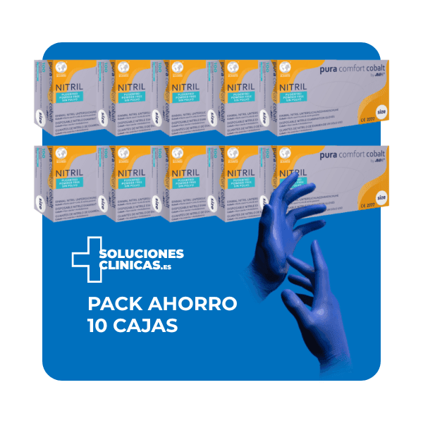 Pack Ahorro – Guantes de nitrilo Pura Comfort azul cobalto (10 cajas) | EPI cat. III PS clase