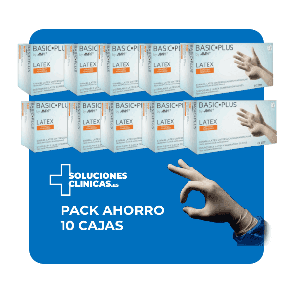 Pack Ahorro – Guantes de látex con polvo Basic-Plus AQL 1,5 (10 cajas) | EPI Cat. III