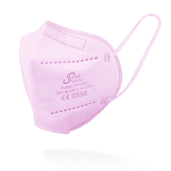 Mascarilla FFP2 Solid Safety rosa – pack 5 ud | CE EN 149