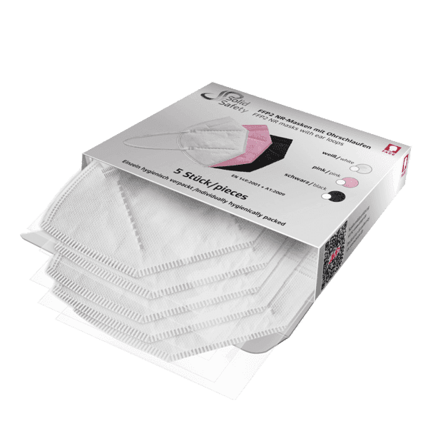 Mascarilla FFP2 Solid Safety CE EN 149:2001 – pack 5 ud | blanca 2