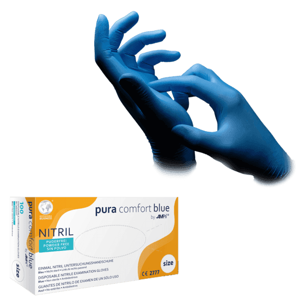 Guantes de nitrilo Pura Comfort Blue – 100 ud – resistentes